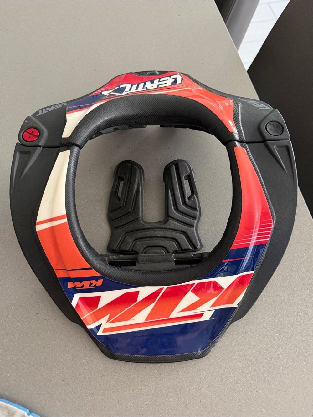 Neck Brace with Red, Blue & White Graphics